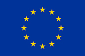Bandeira europeia — as doze estrelas em círculo simbolizam os princípios da unidade, solidariedade e harmonia entre os povos da Europa.