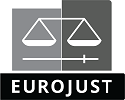 Eurojust – melnbalta emblēma