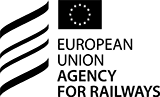 Europeiska unionens järnvägsbyrå — svartvit logotyp