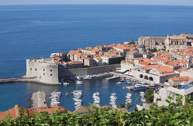 Zračni posnetek Dubrovnika, mesta na Hrvaškem.