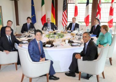 Image: (Clockwise from left) François Hollande, President of France, David Cameron, Prime Minister of the United Kingdom, Justin Trudeau, Prime Minister of Canada, Jean-Claude Juncker, President of the European Commission, Donald Tusk, President of the European Council, Matteo Renzi, Prime Minister of Italy, Angela Merkel, Chancellor of Germany, Barack Obama, President of the United States, and Shinzō Abe, Prime Minister of Japan, at the G7 Summit, Ise, Japan, 26 May 2016. © European Union