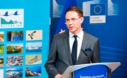 Commission Vice-President Jyrki Katainen at the signing of the first loan agreement backed by the Natural Capital Financing Facility, Brussels, 11 April 2017. © European Union