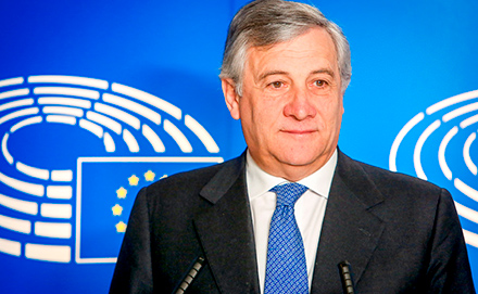 Antonio Tajani foi eleito presidente do Parlamento Europeu em 17 de janeiro de 2017, sucedendo a Martin Schulz.