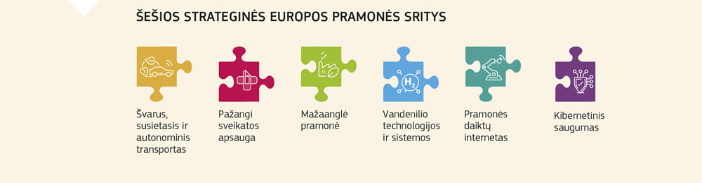 Šešios strateginės Europos pramonės sritys